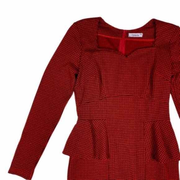 Reg Gingham Peplum Dress Size Small - Picture 2 of 6